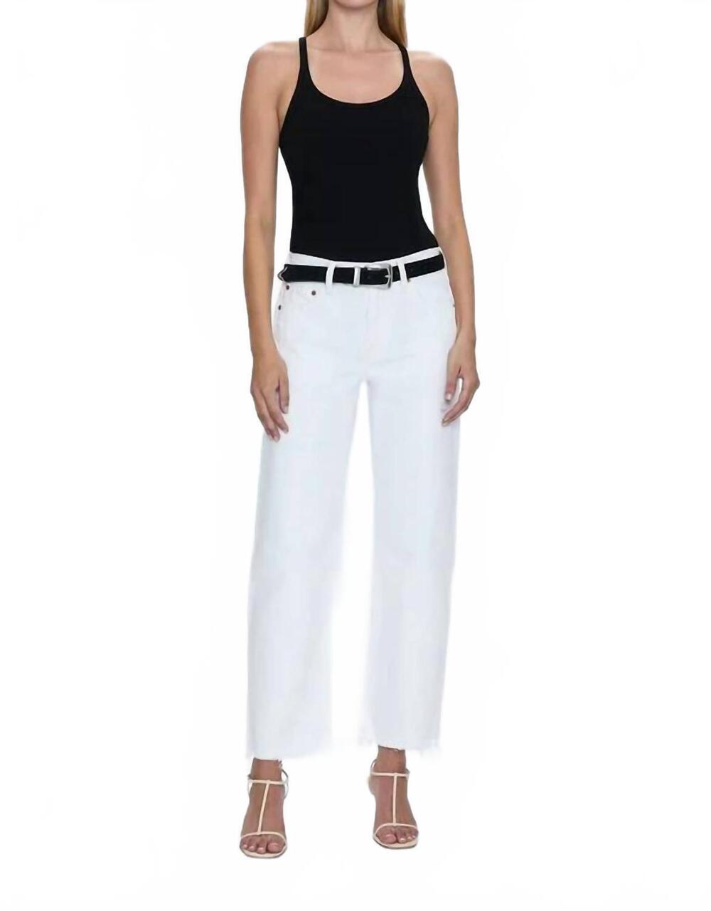 NEW PISTOLA lexi bowed straight jeans in luxe white